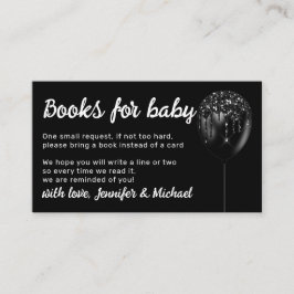 Tarjeta De Recepción Globos Negros Brillantes Glitz Libros Negros para 