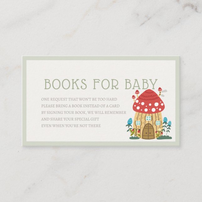 Tarjeta De Recepción Gnome Garden Mushroom Green Book Request (Anverso)