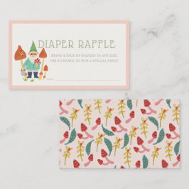 Tarjeta De Recepción Gnome Garden Mushroom Pink Diaper Raffle Ticket
