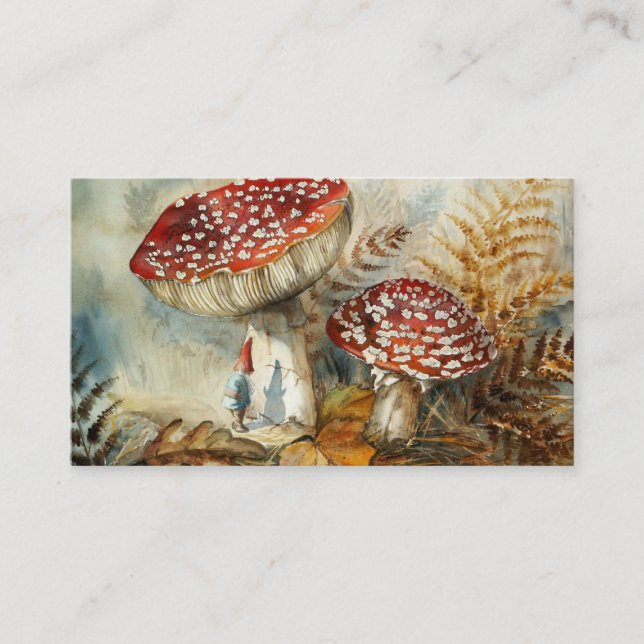 Tarjeta De Recepción gnomo de acuarela (Anverso)