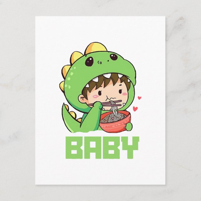 Tarjeta De Recepción godzilla de bebé (Reverso)