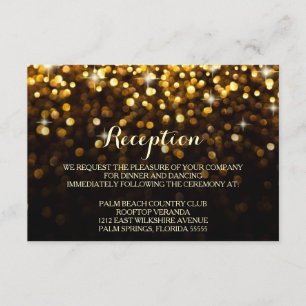 Tarjeta de recepción Gold Black Hollywood Glitz Gl