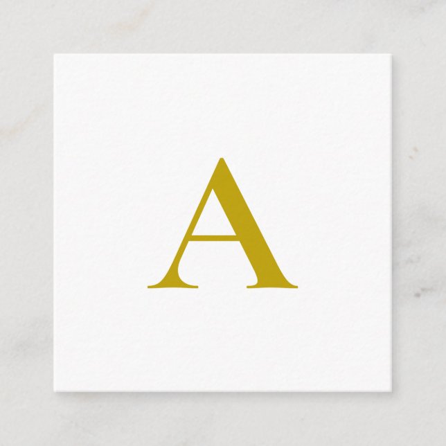 Tarjeta De Recepción Gold Color Custom Monogram Initial Letter Plain (Anverso)