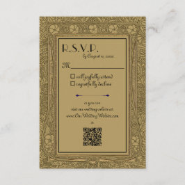 Tarjeta De Recepción Gold Elegant Art Nouveau R.S.V.P.