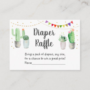 Tarjeta De Recepción Gold Fiesta Cactus Baby Shower Diaper Raffle
