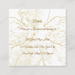 Tarjeta De Recepción Gold Floral Botanical Wedding Details Enclosure