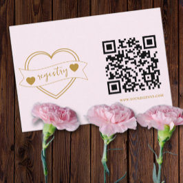 Tarjeta De Recepción Gold Forever Hearts Bridal Shower Registry