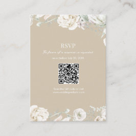 Tarjeta De Recepción Gold Garden Floral QR Boda de código RSVP
