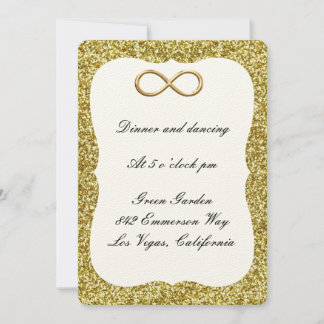 Tarjeta de recepción Gold Purpurina Infinity