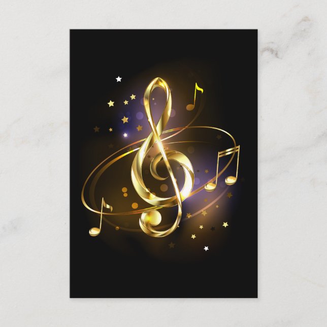 Tarjeta De Recepción Gold Treble Clef Music (Anverso)