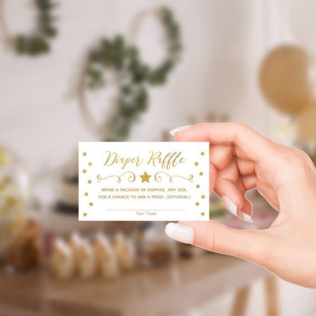 Tarjeta De Recepción Gold Twinkle Little Star Baby Diaper Raffle Card (Subido por el creador)