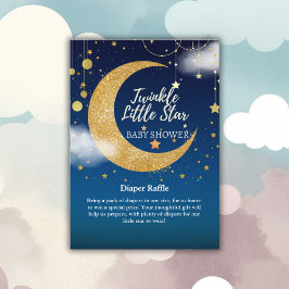 Tarjeta De Recepción Gold Twinkle Little Star Dreamy Baby Shower