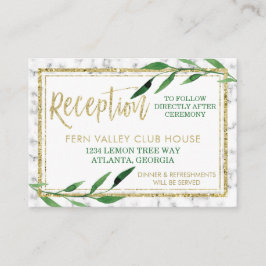 Tarjeta de recepción Golden Marble Wedding, vegeta