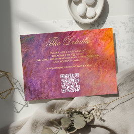 Tarjeta De Recepción Golden Purple Sunset Sky Monet Art Wedding Website