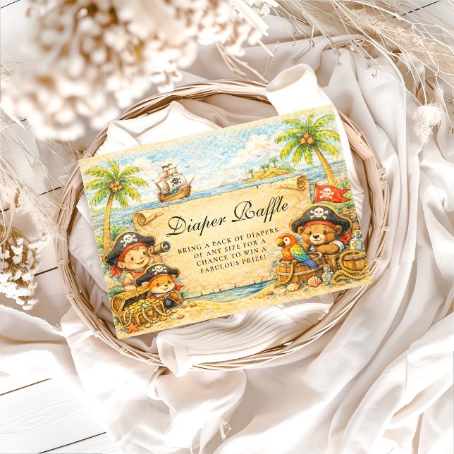 Tarjeta De Recepción Golden Treasure Pirate Diapper Raffle (Subido por el creador)