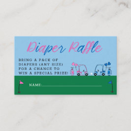 Tarjeta De Recepción Golf azul rosado Género Revelar Diaper Raffle Tick