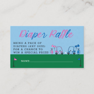 Tarjeta De Recepción Golf azul rosado Género Revelar Diaper Raffle Tick