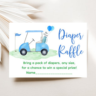 Tarjeta De Recepción Golf Blue Boy Baby Shower Diaper Raffle