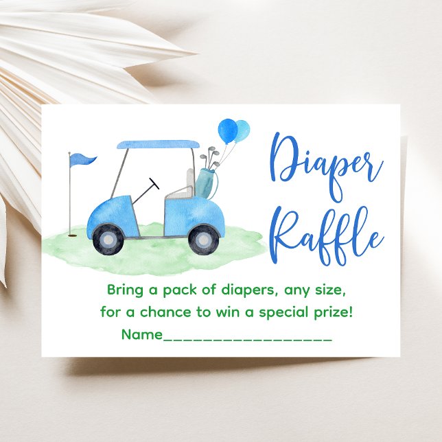 Tarjeta De Recepción Golf Blue Boy Baby Shower Diaper Raffle (Subido por el creador)