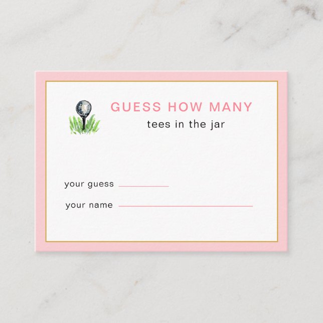 Tarjeta De Recepción Golf Bridal Shower Game (Anverso)