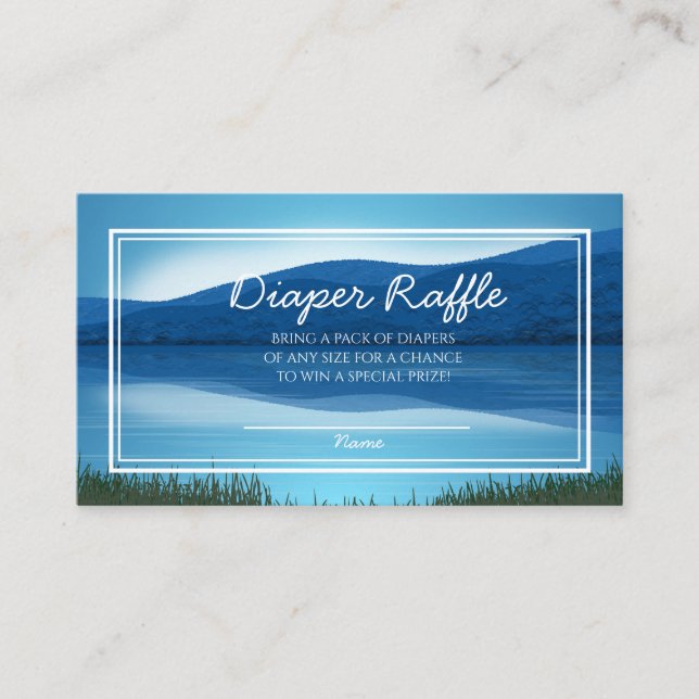 Tarjeta De Recepción Gone Fishin' Baby Shower Diaper Raffle (Anverso)