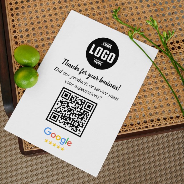 Tarjeta De Recepción Google Review QR Code Cards | Business Thank You  (Google Review QR Code Cards | Business Thank You Inserts)