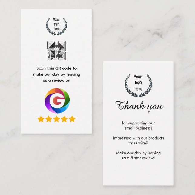 Tarjeta De Recepción Google Reviews Tabletop Sign | QR Code Pedestal (Anverso / Reverso)