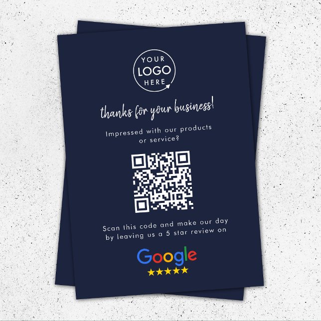 Tarjeta De Recepción Google Revisa la marina de códigos QR de Business  (Subido por el creador)