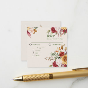 Tarjeta De Recepción Gorge Fall Foliage Colorful Wedding RSVP