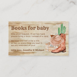 Tarjeta De Recepción Gorra de madera Zapatos Cactus Books para bebé