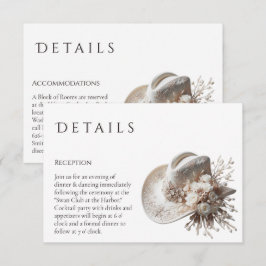 Tarjeta De Recepción Gorra de vaca blanca con detalles de Boda de flore