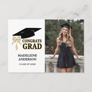 Tarjeta De Recepción Gorrito de Graduación Moderno Caprichoso Dorado Ne