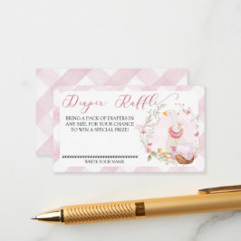 Tarjeta De Recepción Gose Baby Girl - Diaper Raffle Insert Card