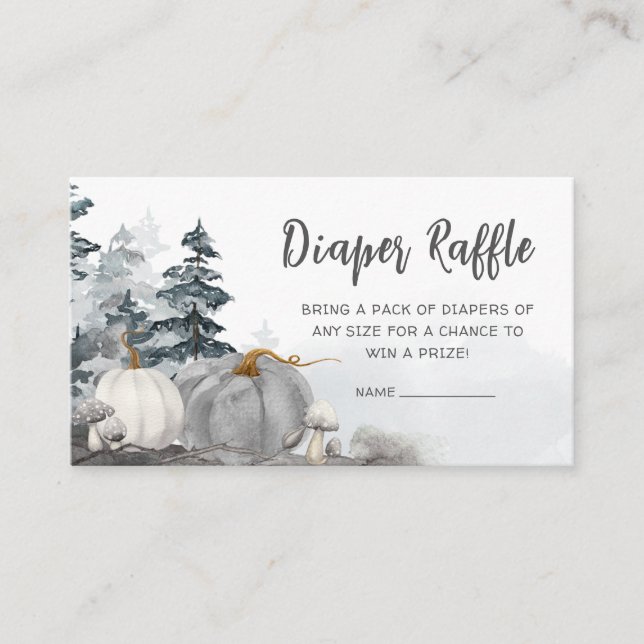 Tarjeta De Recepción Gothic A Little Boo Baby Shower Diaper Raffle (Anverso)