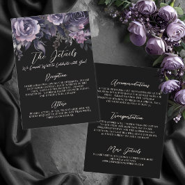 Tarjeta De Recepción Gothic Floral Wedding Details