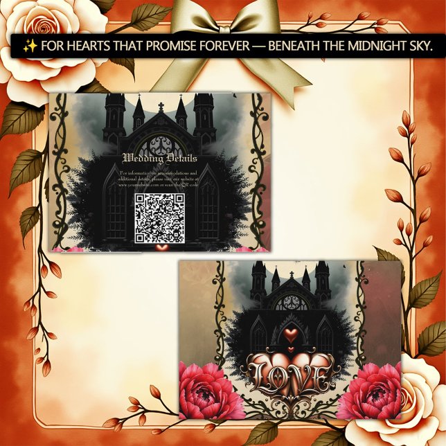 Tarjeta De Recepción Gothic Moon –Eternal Love Beneath the Midnight Sky (Subido por el creador)