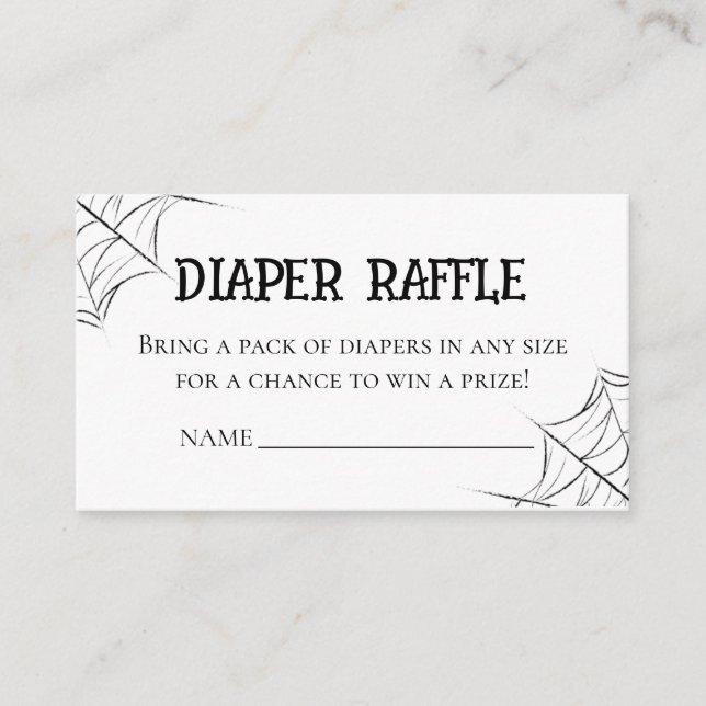 Tarjeta De Recepción Gothic Spiderweb Diaper Raffle Baby Shower Insert  (Anverso)