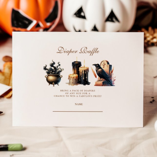 Tarjeta De Recepción Gótica Halloween Pequeño Boo Diapper Raffle (Subido por el creador)