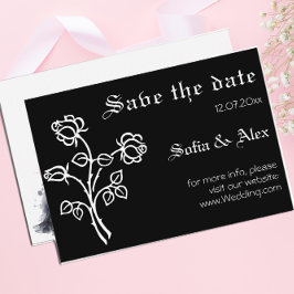 Tarjeta De Recepción Gótico acuarela boda vestido negro salva la fecha