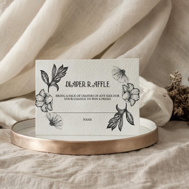 Tarjeta De Recepción Gótico Diaper Raffle Baby Shower Tattoo Flores Roc (Subido por el creador)