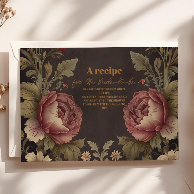 Tarjeta De Recepción Gótico Floral Victorian Bridal Shower (Subido por el creador)