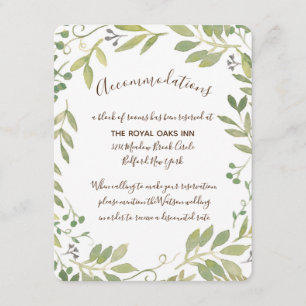 Tarjeta De Recepción Graceful Greenery Enclosure Card