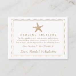 Tarjeta De Recepción Graceus Starfish | Registro de obsequios a Bodas