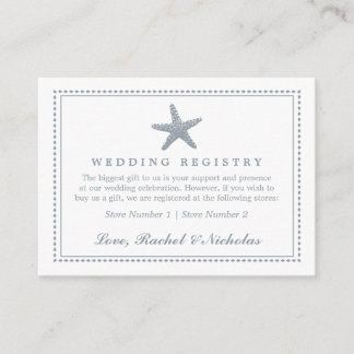 Tarjeta De Recepción Graceus Starfish | Registro de obsequios a Bodas