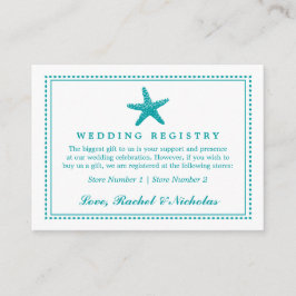 Tarjeta De Recepción Graceus Starfish | Registro de obsequios a Bodas