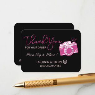 Tarjeta De Recepción Gracias a Snap, Tag y Share Social Media Camera