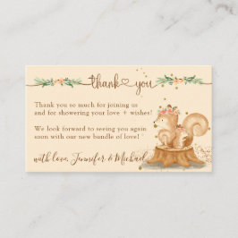 Tarjeta De Recepción Gracias a Squirrel Baby Shower New Mommy