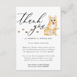 Tarjeta De Recepción Gracias Boda de perritos Corgi