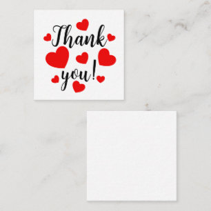 Tarjeta De Recepción Gracias Corazones Rojos