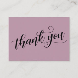 Tarjeta De Recepción Gracias Elegante Typography Mauve Wedding Favor